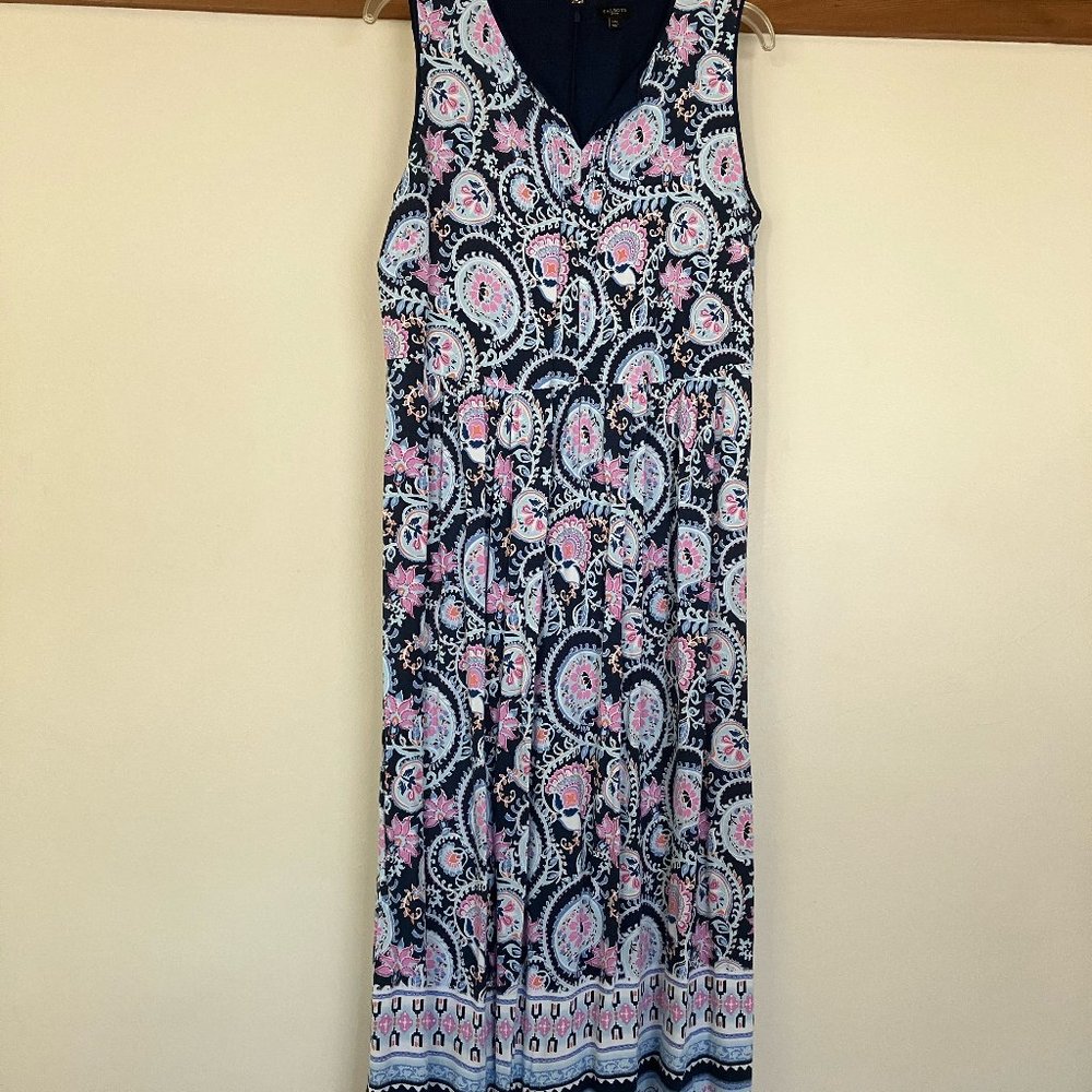 Talbots Floral Paisley Sleeveless Maxi Dress 14 Petite